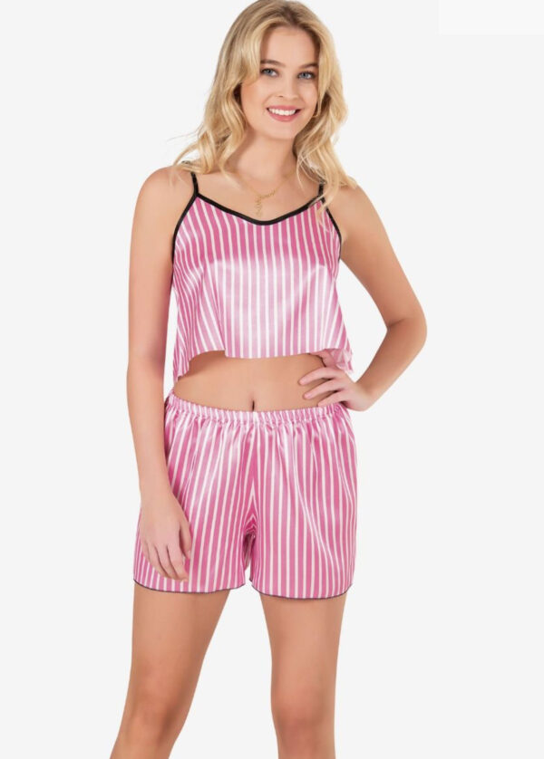BABYDOLL ΣΑΤΕΝ BABY PINK STRIPES- MG348