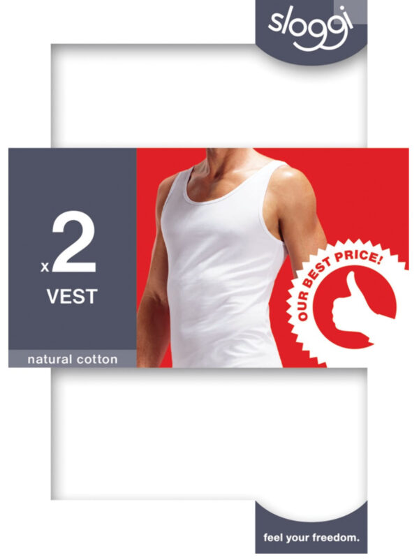 Sloggi Men 24/7 SH02 Vest 2P Αντρική Φανέλα Με Τιράντα Μαύρο 2τεμ- 10163154-0003 - Image 4