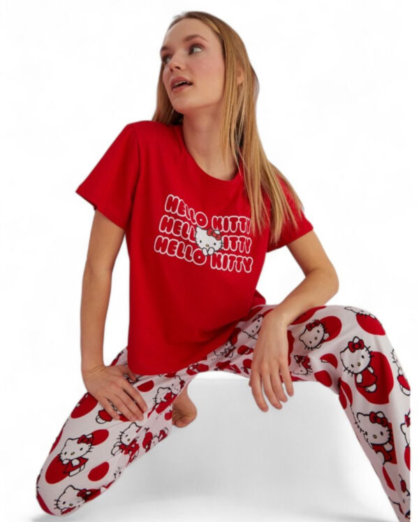 ΠΙΤΖΆΜΑ ΓΥΝΑΙΚΕΊΑ ΜΕ ΜΑΚΡΎ ΠΑΝΤΕΛΌΝΙ HELLO KITTY PLAYFUL:HK010A - Image 4