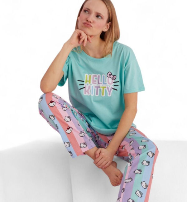ΠΙΤΖΆΜΑ ΓΥΝΑΙΚΕΊΑ ΜΕ ΜΑΚΡΎ ΠΑΝΤΕΛΌΝΙ HELLO KITTY HAPPY : HK016A - Image 4