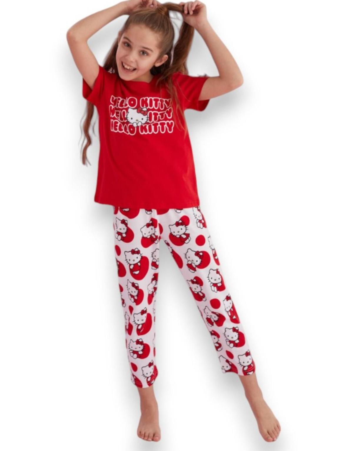IMG_3453 ΠΙΤΖΆΜΑ ΠΑΙΔΙΚΉ ΜΕ ΜΑΚΡΎ ΠΑΝΤΕΛΌΝΙ HELLO KITTY PLAYFUL : HK010K - Image 1