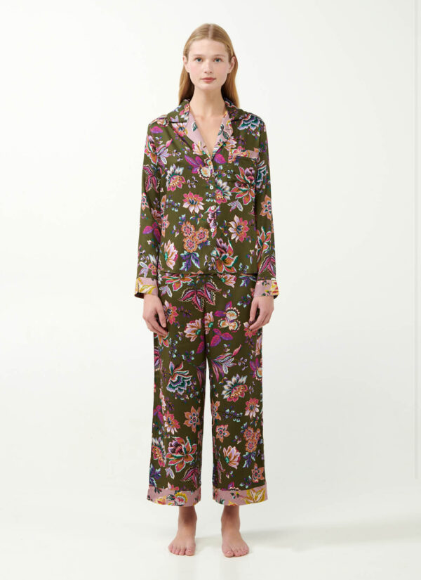 Vamp Viscose Satin Κουμπωτή Φλοράλ Πυτζάμα : 21120 - Image 2