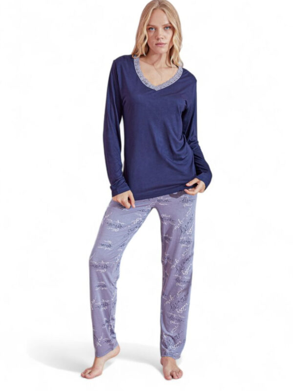 ΠΙΤΖΆΜΑ ΓΥΝΑΙΚΕΊΑ MODAL PIJAMOOD BLUE - LILAC: PJMD5014 - Image 3