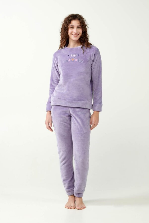Vamp Πυτζάμα Interlock με Fleece Μανσέτες τιγράκι- 21306