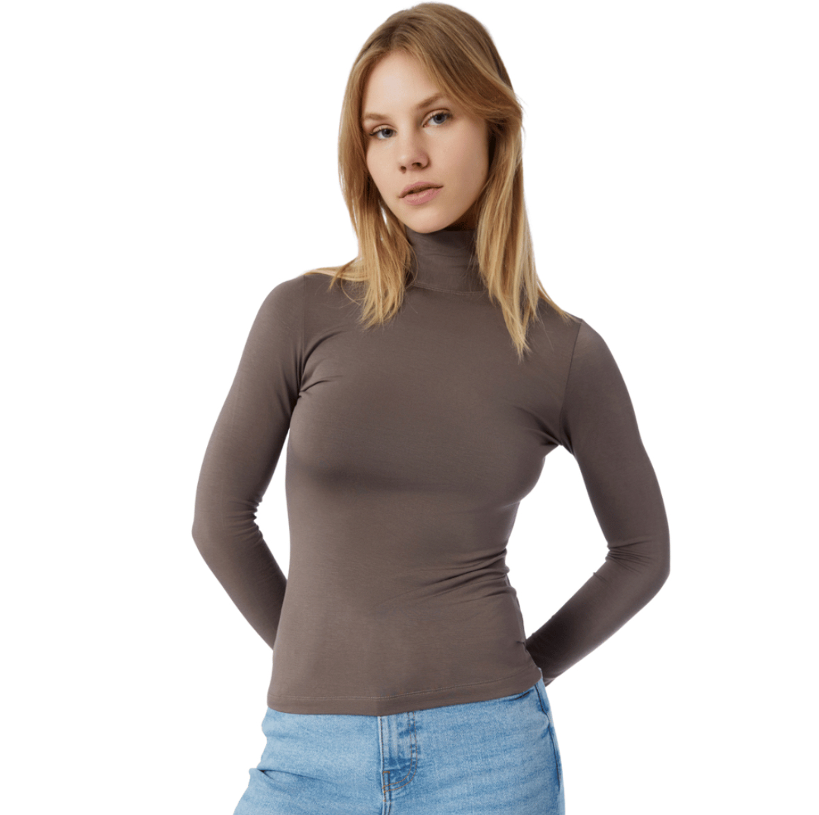IMG_5769 Minerva Fimelle TENCEL™ Modal μακρυμάνικο Ζιβάγκο Μπλούζα σοκολάτα:90-91740-67 - Image 1