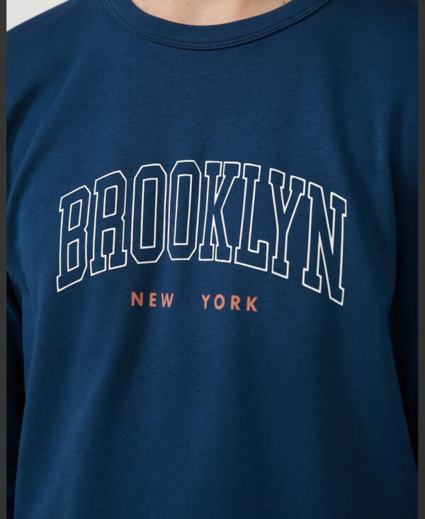 Vamp Πυτζάμα Interlock με Μανσέτες Brooklyn μπλε-21610 - Image 3