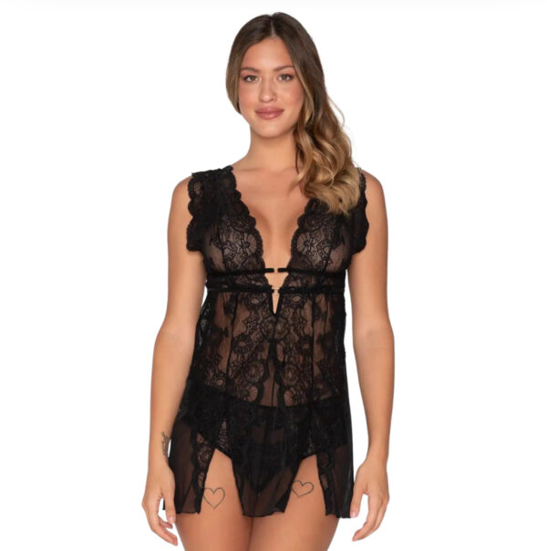 Luna Kiss Babydoll Δαντέλα Μαύρο:KISS84211-02