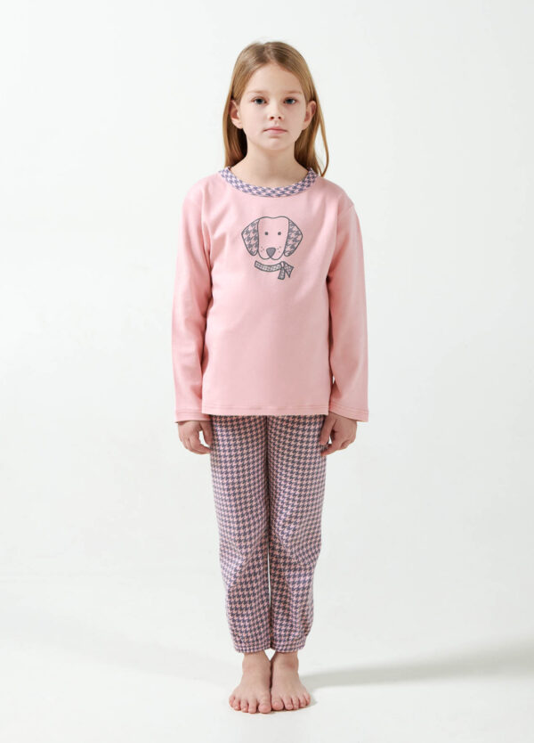 Vamp Παιδική Interlock Πυτζάμα με Houndstooth : 21495 - Image 2