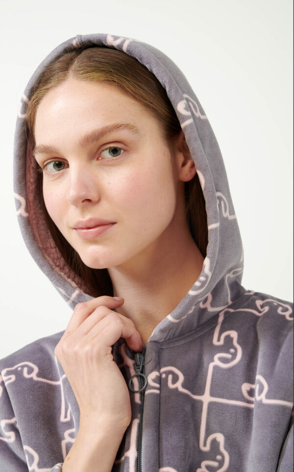 Vamp Fleece Ρόμπα με Σκύλο-Παζλ Μοτίβο : 21481 - Image 4