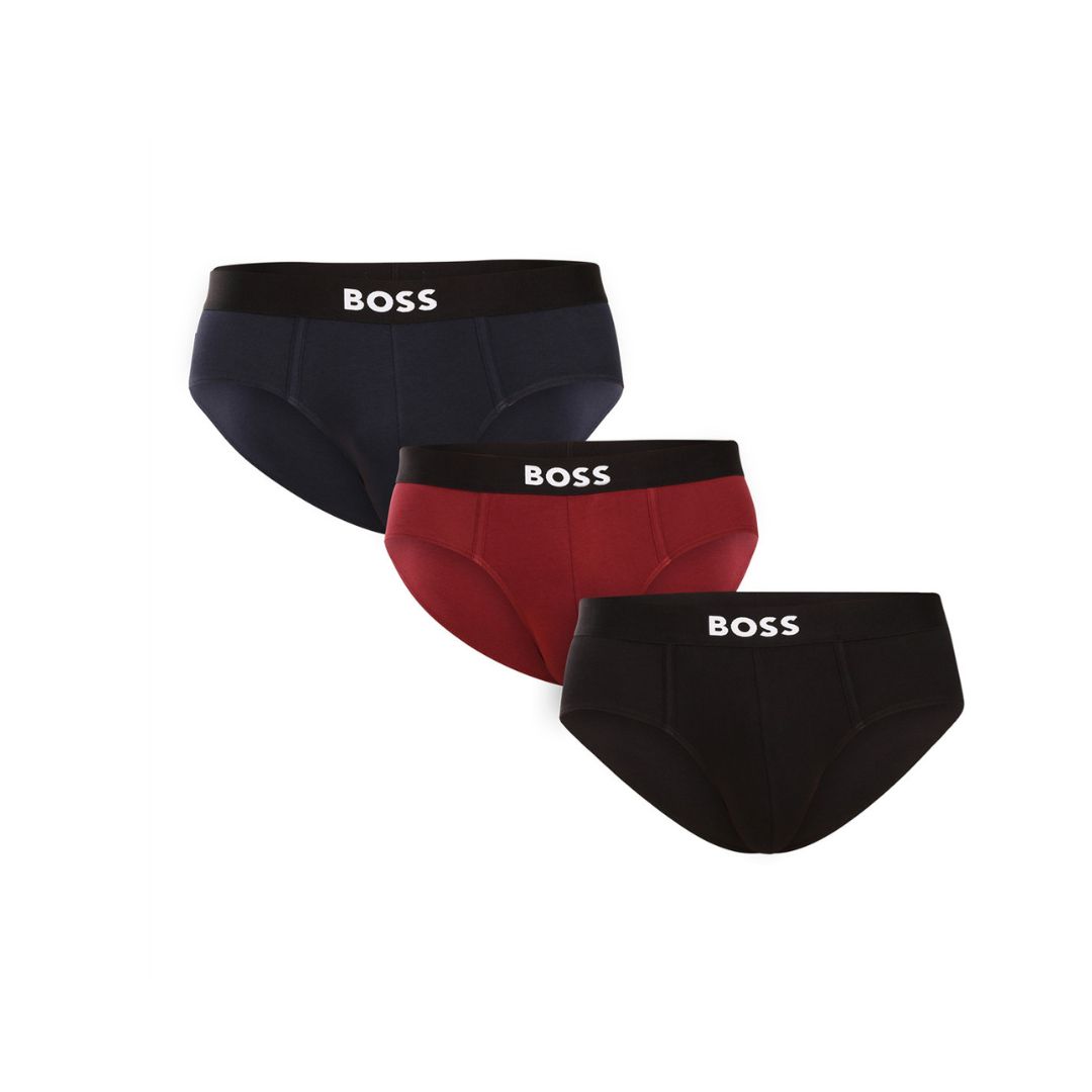 Ανώνυμο σχέδιο - 1 Boss Men Three Pack Of Stretch Cotton Briefs With Logo Waistbands Multipack :50546561-981 - Image 1