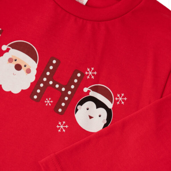 Minerva Βρεφική/Παιδική Πιτζάμα Unisex X-Mas HoHo!  Κόκκινο 90-62261-18 - Image 2