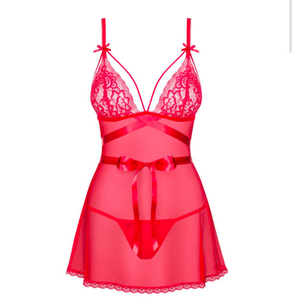 Obsessive Set Babydoll & Thong Lovlea Κόκκινο-BABYDOLL: OBLOVLEA-BABYDOLL - Image 6