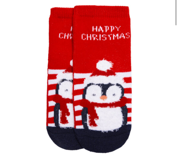Ysabel Mora Christmas Collection Baby Socks 2pack Penguin Red:Y52852-RED - Image 4