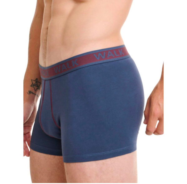 Walk Αντρικό Βαμβακερό Boxer Stretch Cotton 2τεμ Μπλε-Γκρενά :W1756-0327 - Image 5