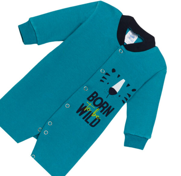 Pretty Baby Βρεφικό Βαμβακερό Φορμάκι Born To Be Wild Πετρόλ:PRETTYBABY35874-11 - Image 2
