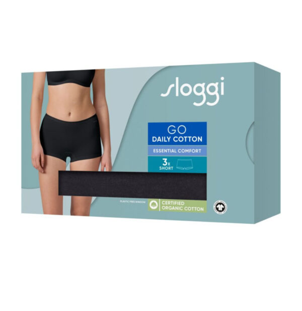 Sloggi Woman Go Daily Cotton Short 3τμχ  Μαύρο :10222337-0004 - Image 4