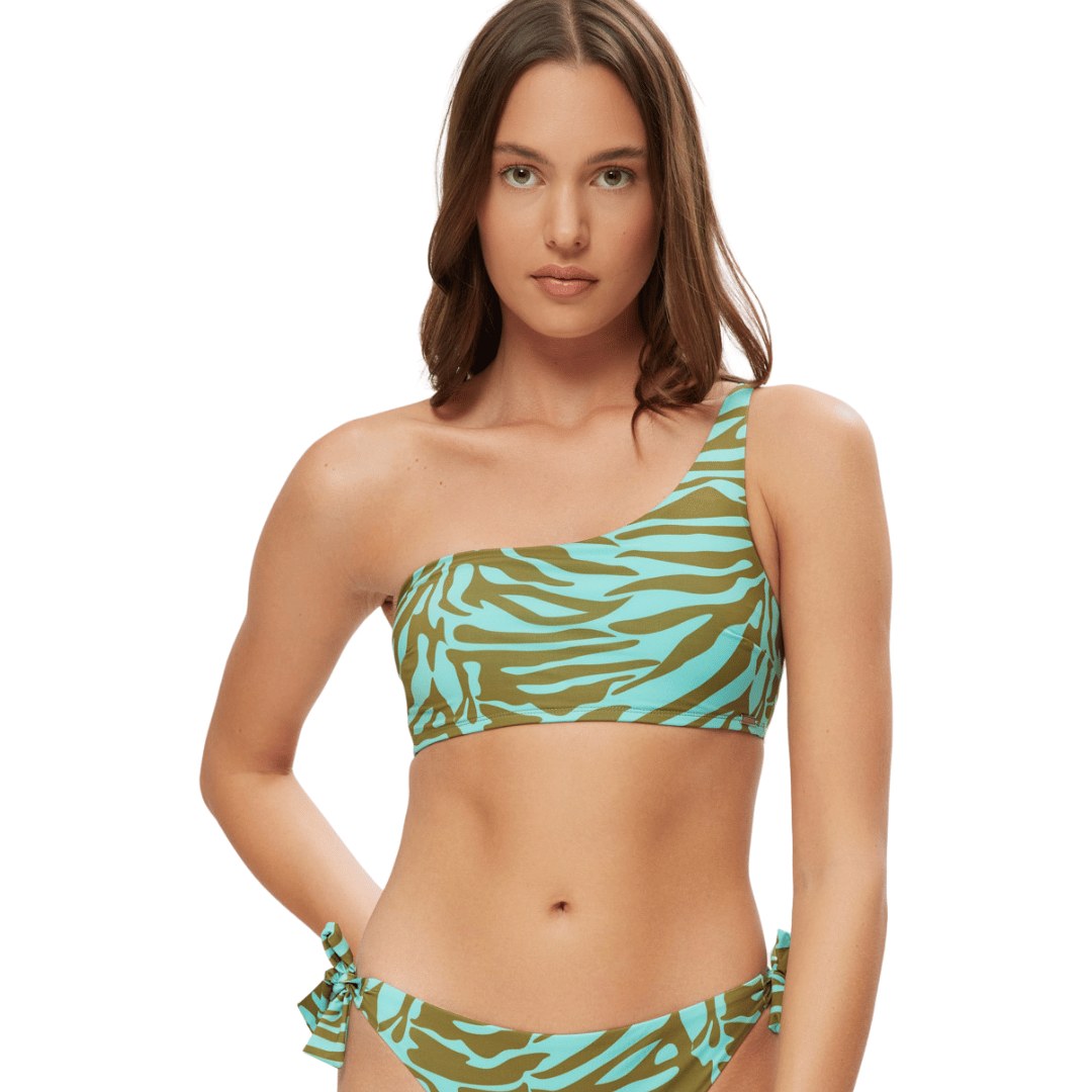 IMG_4980 Minerva Gabriel Bralette Bikini Top Cup B Zebra Τιρκουάζ-Λαδί: 90-9310B-267 - Image 1