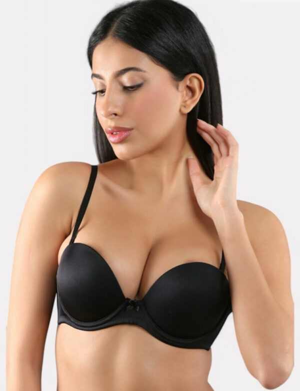 ΣΟΥΤΙΕΝ STRAPLESS DOUBLE PUSH-UP B CUP ΑΠΟΛΥΤΟ ΚΡΑΤΗΜΑ & ΑΝΟΡΘΩΣΗ ΜΑΥΡΟ:NB7040