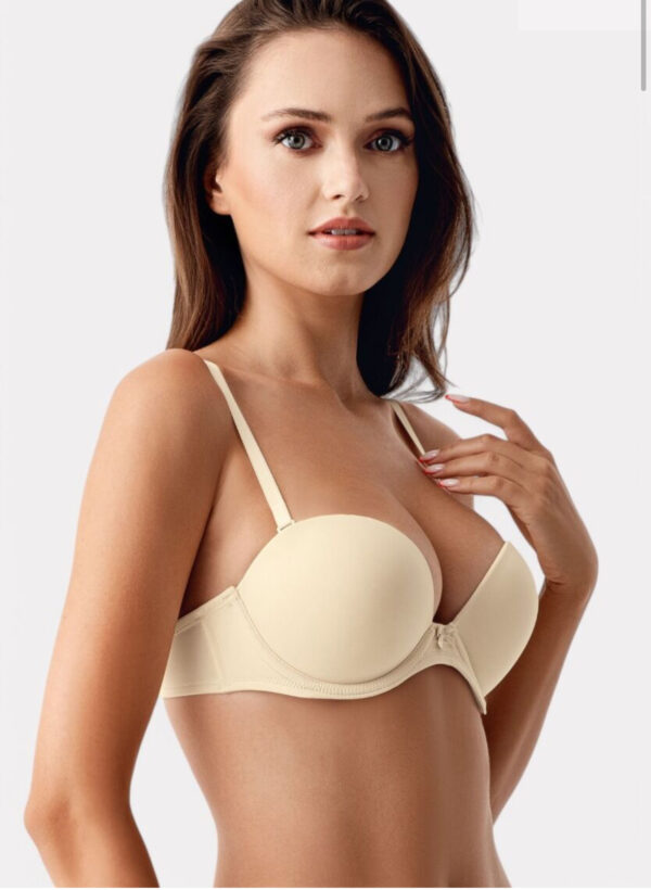 ΣΟΥΤΙΕΝ STRAPLESS DOUBLE PUSH-UP B CUP ΑΠΟΛΥΤΟ ΚΡΑΤΗΜΑ & ΑΝΟΡΘΩΣΗ ΜΠΕΖ:NB7040 - Image 2