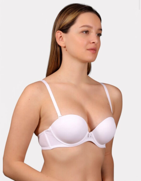 ΣΟΥΤΙΕΝ STRAPLESS DOUBLE PUSH-UP B CUP ΑΠΟΛΥΤΟ ΚΡΑΤΗΜΑ & ΑΝΟΡΘΩΣΗ ΛΕΥΚΟ:NB7040