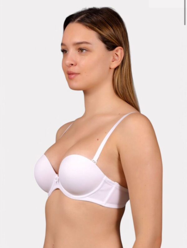ΣΟΥΤΙΕΝ STRAPLESS DOUBLE PUSH-UP B CUP ΑΠΟΛΥΤΟ ΚΡΑΤΗΜΑ & ΑΝΟΡΘΩΣΗ ΛΕΥΚΟ:NB7040 - Image 2