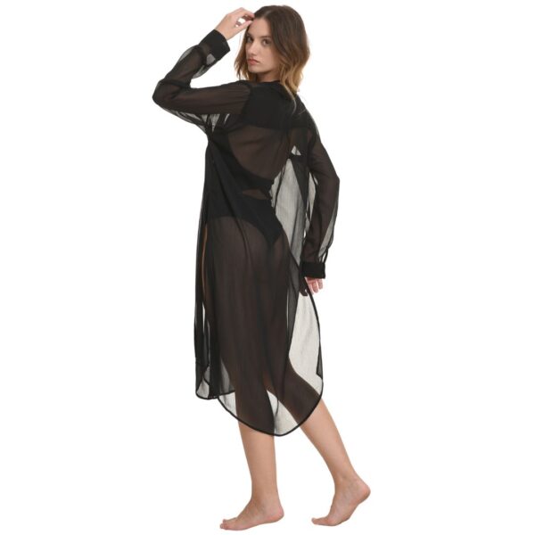 Zen Γυναικείο Φόρεμα Σεμιζιέ Ημιδιάφανο :87330-BLACK - Image 3