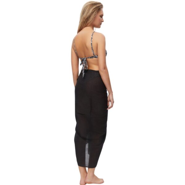 Minerva Γυναικείο Παρεό Μαντήλι Βαμβακερό Beachwear Μαύρο: 90-95588-45 - Image 5