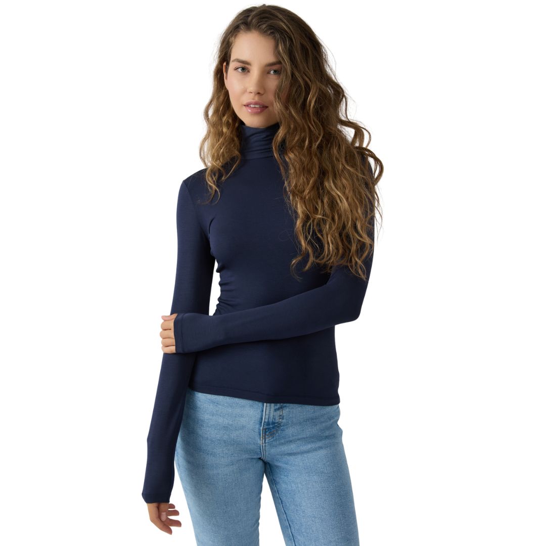 Ανώνυμο σχέδιο - 1 Minerva Fimelle TENCEL™ Modal Μακρυμάνική Ζιβάγκο Μπλούζα: 90-91740-805 - Image 1