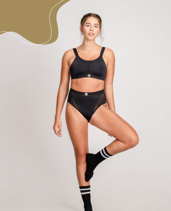 Luna Flex Pro Sporty Big Size Bra Μαύρο :5301-BL - Image 4
