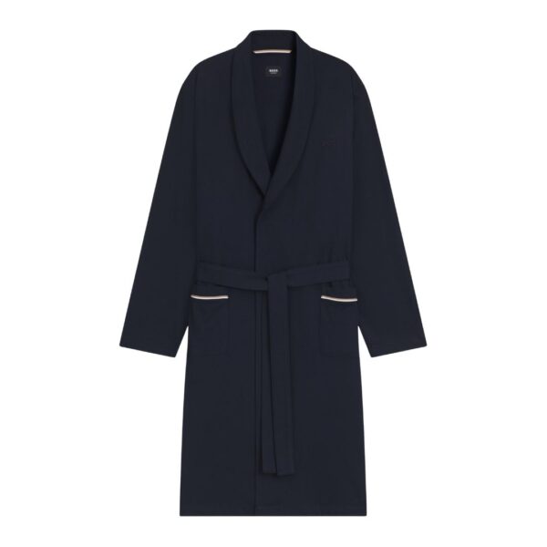 Boss Dressing Gown In Cotton Jersey With Embroidered Logo:50545943-403 - Image 4