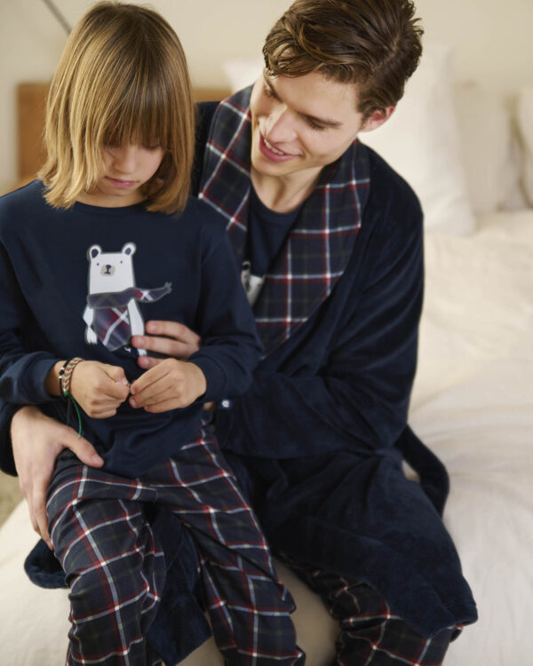 Ανδρική Σταυρωτή Fleece Ρόμπα vamp: 23691 - Image 7