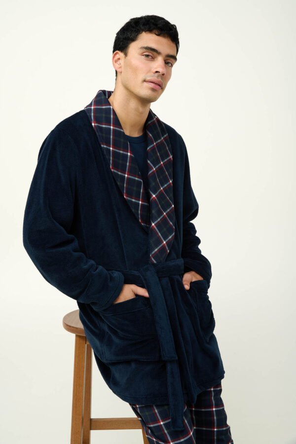 Ανδρική Σταυρωτή Fleece Ρόμπα vamp: 23691 - Image 4