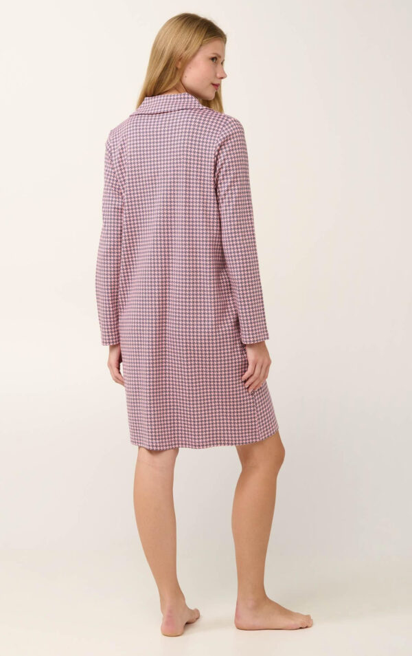 Interlock Κουμπωτό Νυχτικό με Houndstooth Μοτίβο vamp: 21498 - Image 2