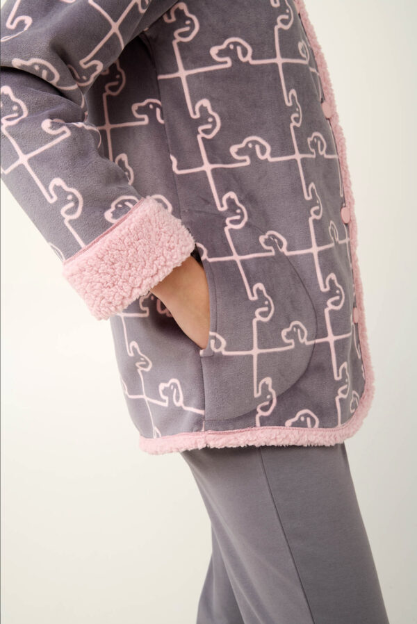 Κουμπωτή Fleece Ρόμπα με Σκύλο-Παζλ Μοτίβο vamp: 21485 - Image 4