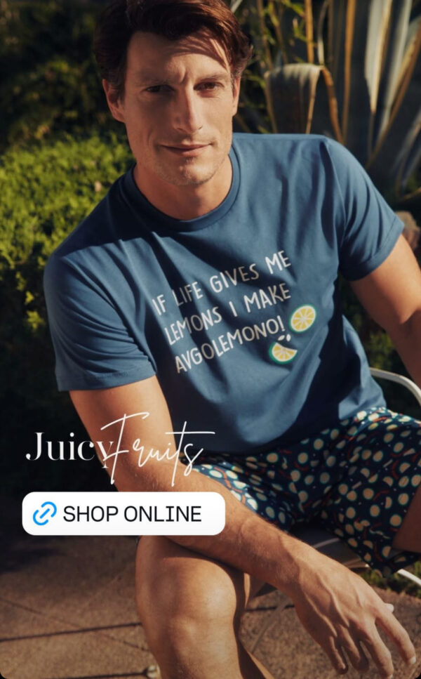 Minerva Ανδρική Κοντομάνικη Πιτζάμα Lemon :90-71329-864 - Image 4