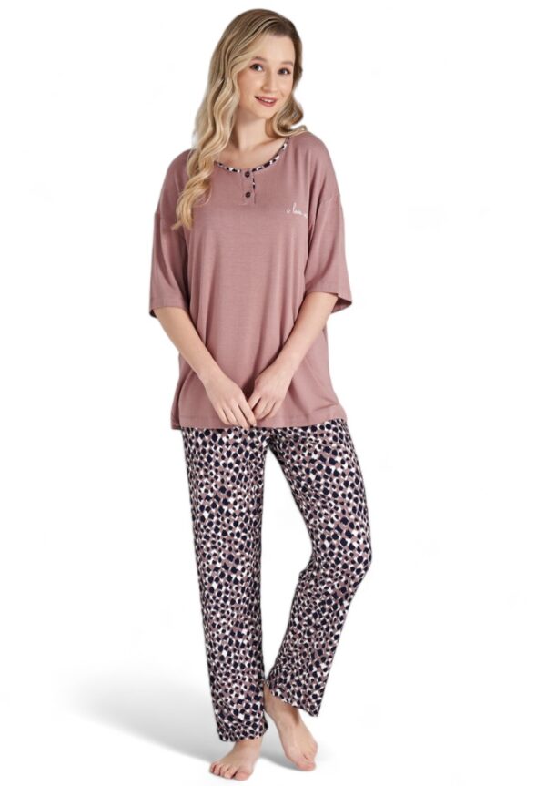 ΠΙΤΖΑΜΑ ΓΥΝΑΙΚΕΙΑ ΒΙΣΚΟΖ PIJADORE ANIMAL PRINT ΡΟΖ: PJDR1648